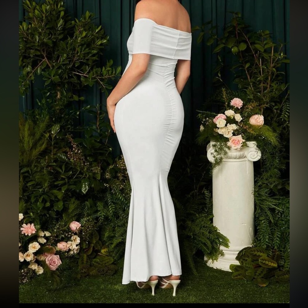 Elegant Off-Shoulder White Dress